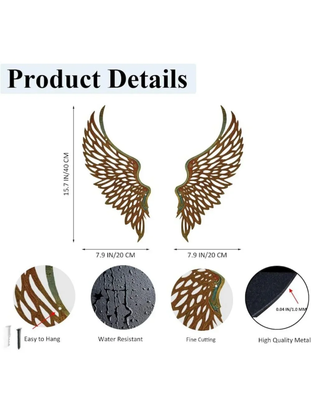 Angel Wings Metal Wall Art - Abstract Butterfly Sculpture | Minimalist Decor